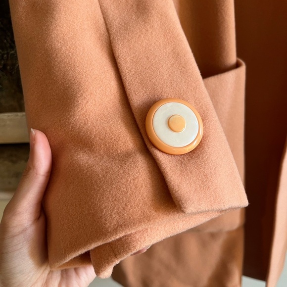 Vintage 60s Mimmina for Ira Berg Made in Italy Coral Pink Wool Coat - Picture 6 of 9